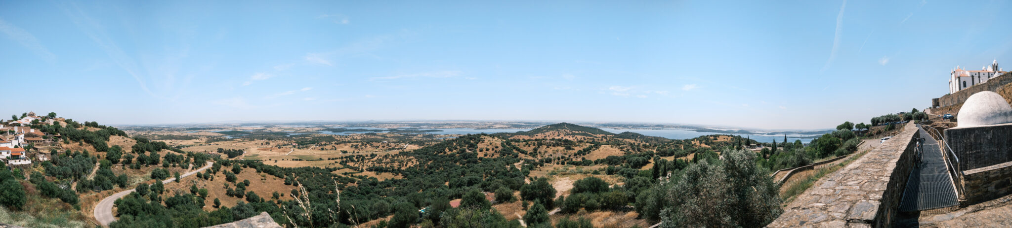 Panoramic photo of the Rio Guadiana, taken from the top of the Monsaraz castle